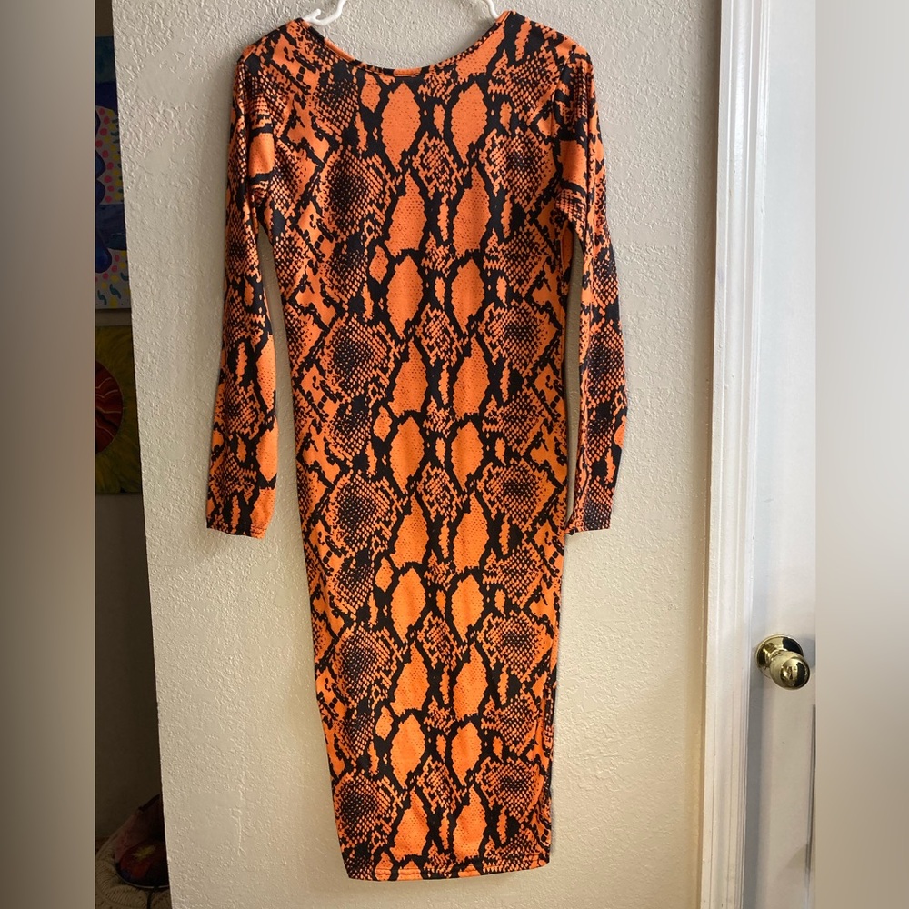 Animal print body con dress